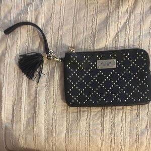 Victoria's Secret Black Quilted Wristlet with Tassel